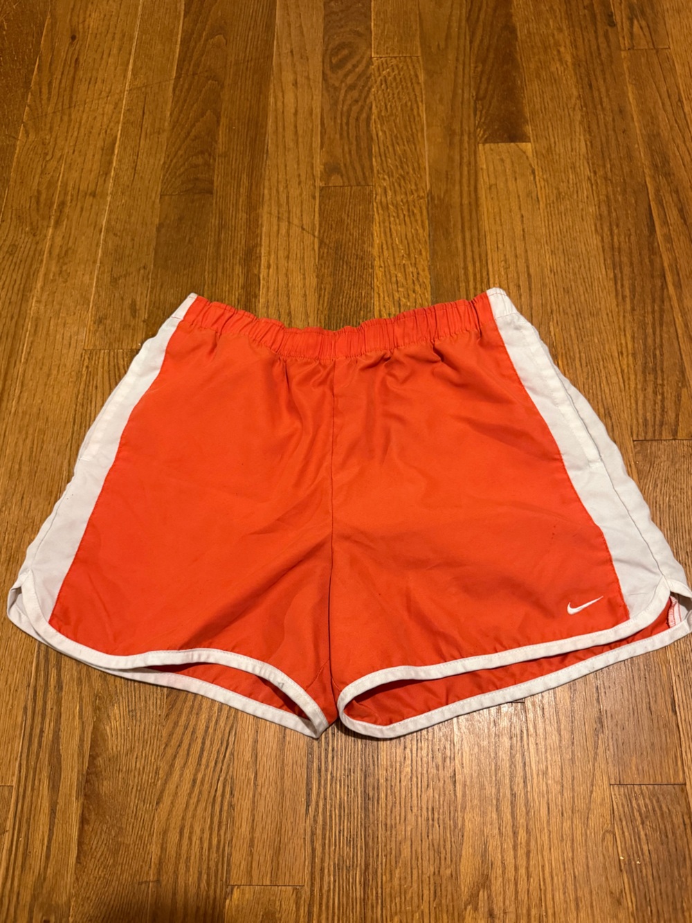 Nike Women's Bright Orange Athletic Shorts with White Trim